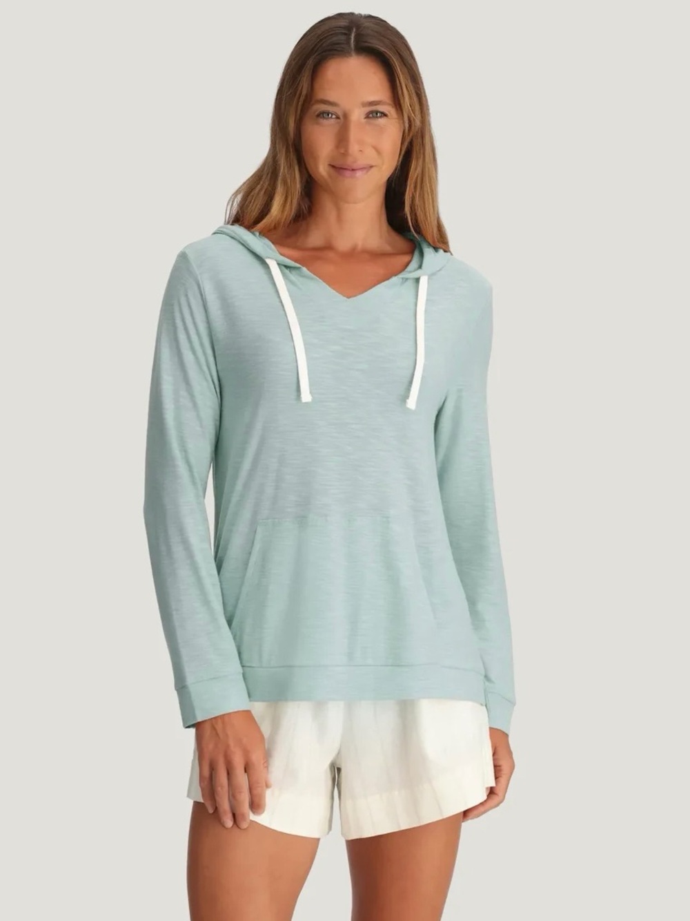 Free Fly Women's Bamboo Slub Hoodie Size XL in Tropic Sea